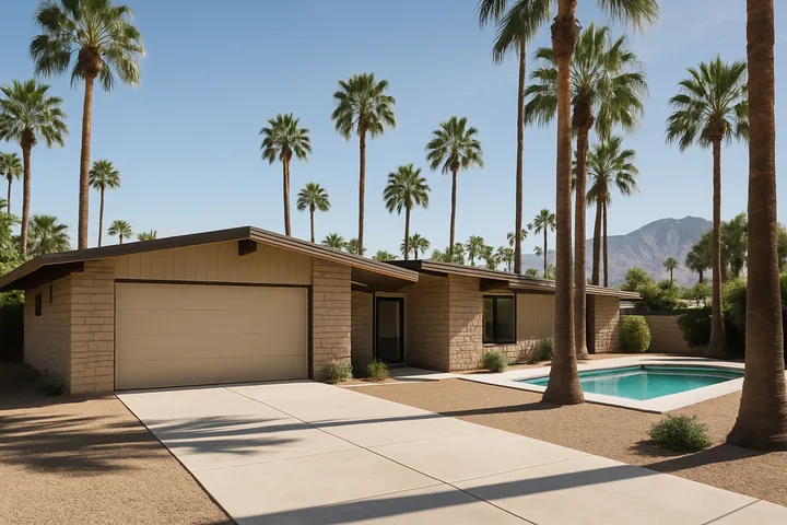 Illustrative Cathedral City mid-century pool home